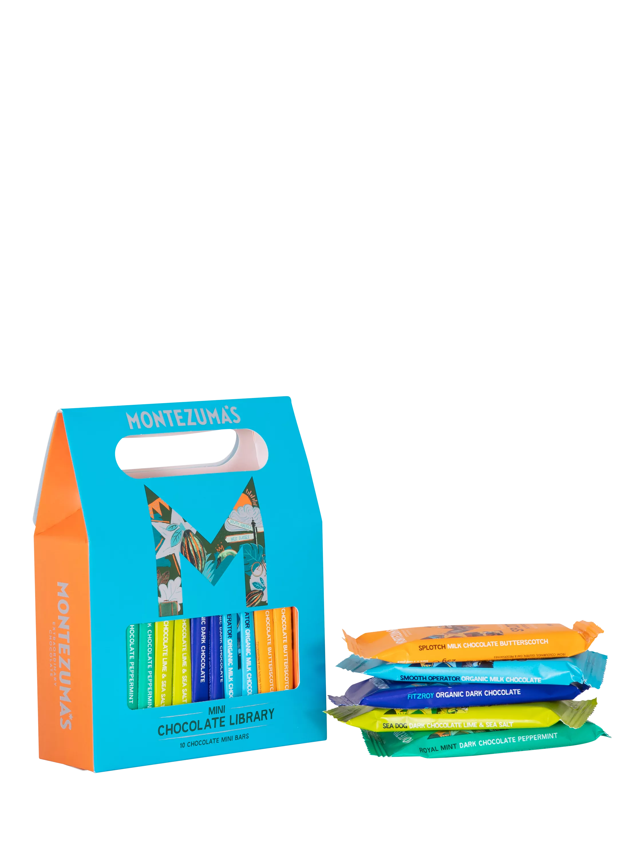 Montezuma's mini chocolate bars gift box selection 250g, imported from the UK