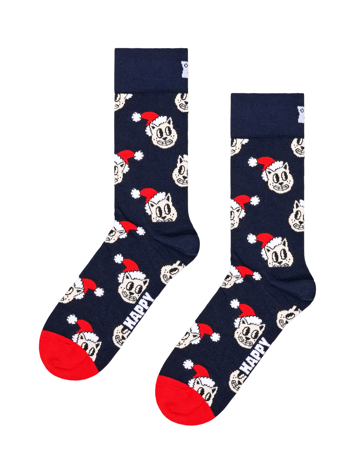 Happy Socks Holiday Cat Socks, Navy/Multi, One Size