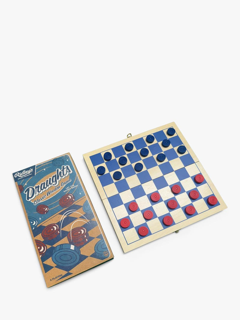 Ridley's Draughts Wooden Board Game, imported from the UK