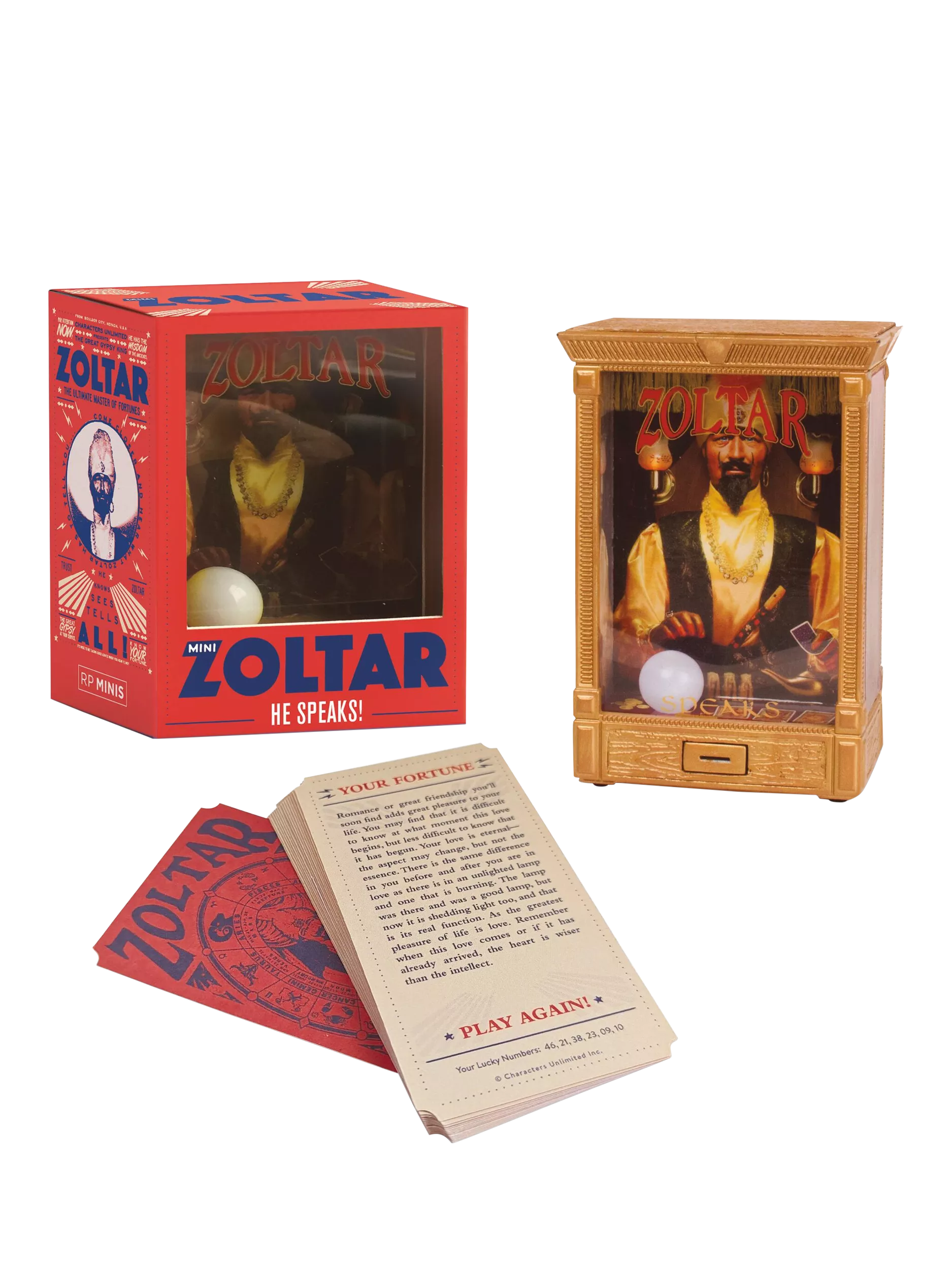 Hachette Book Group mini speaking fortune teller with four-inch Zoltar and lights, UK version