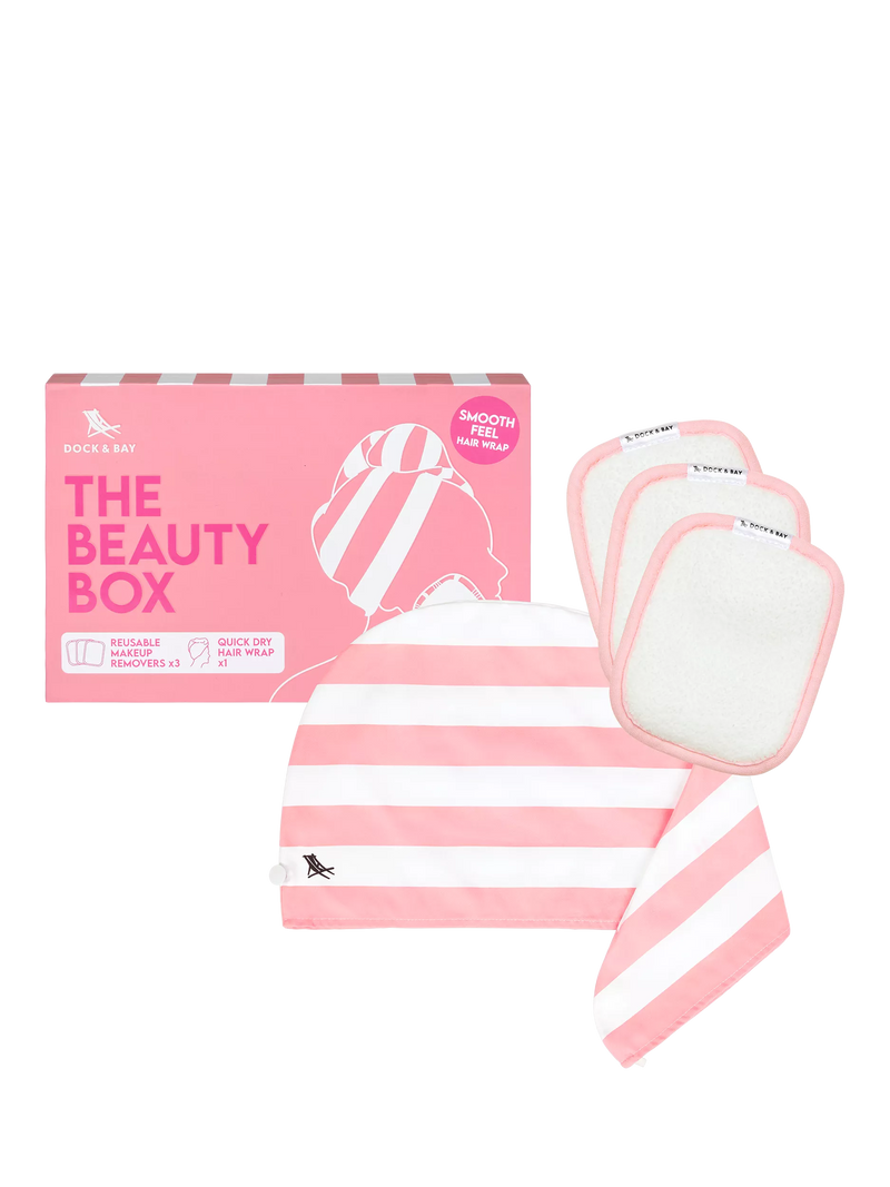 Reusable Hair Wrap and Makeup Remover Pads Set in Gift Box