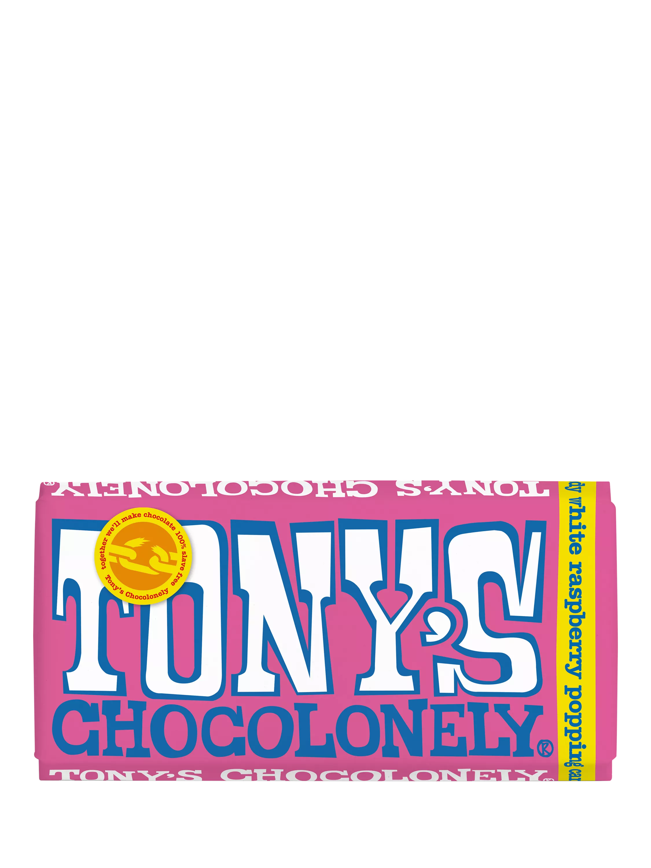 Tony's Chocolonely White Chocolate Raspberry Popping Candy Bar, 180g - McGrocer