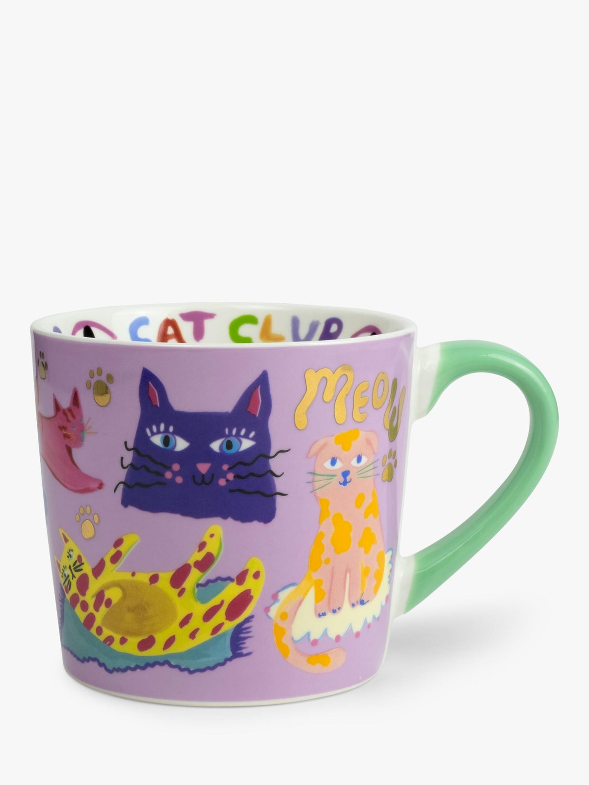 Ceramic Mug with Cat Illustrations, 300ml, Microwave and Dishwasher Safe, Gift Box Included