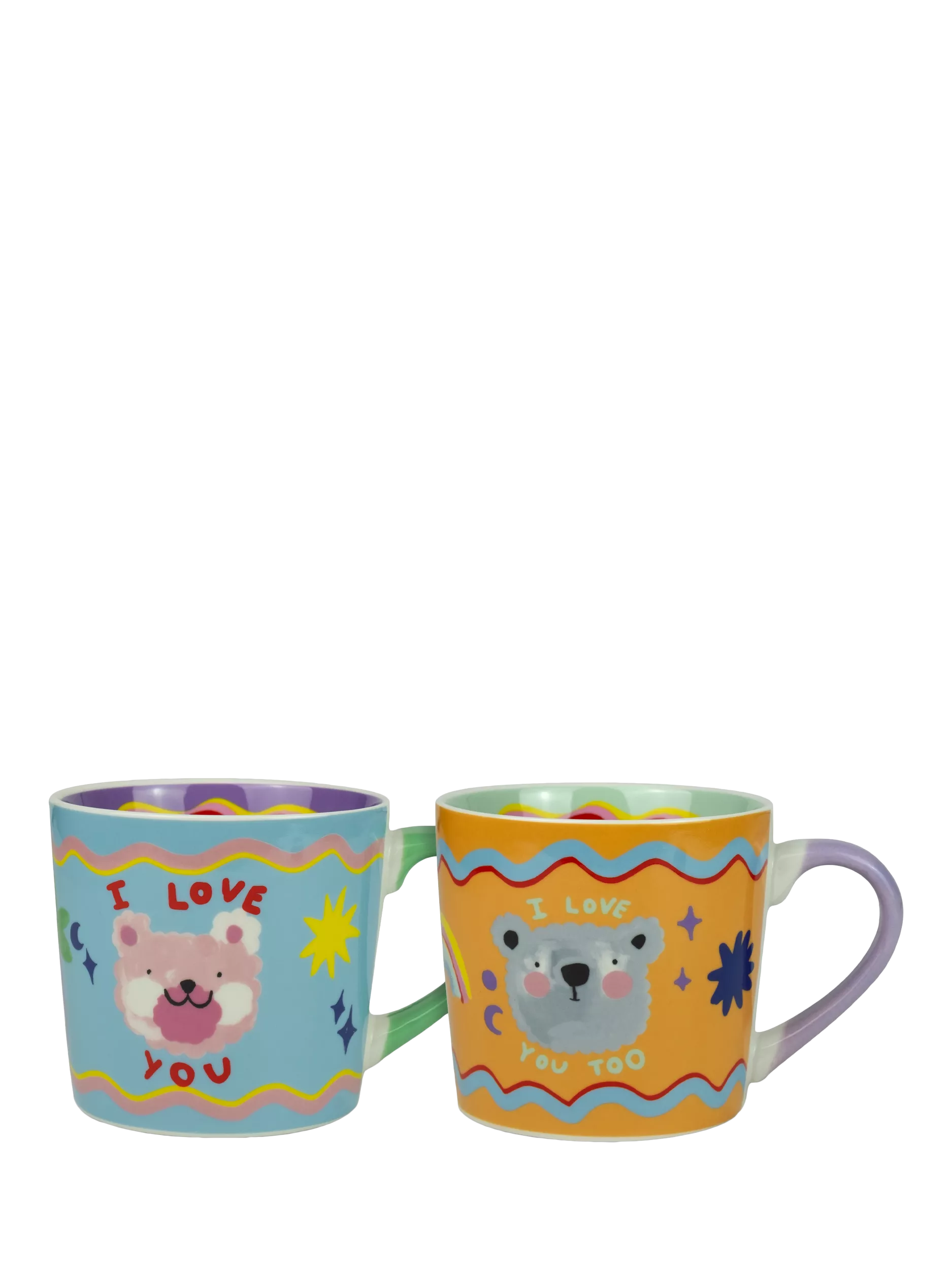 Eleanor Bowmer Teddy Bear New Bone China Mugs, Set of 2, 300ml