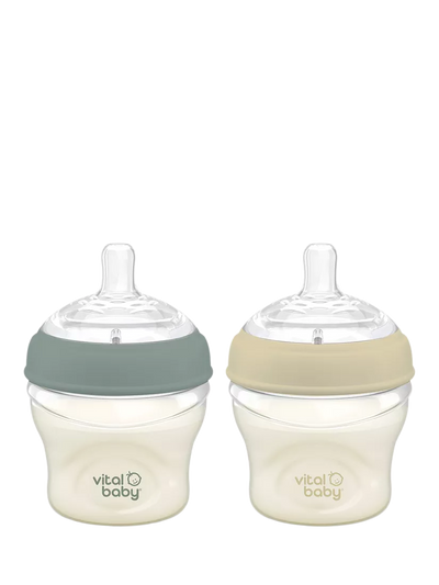 Natural Shape Baby Bottle with Anti-Colic Valves, Pack of 2, 150ml