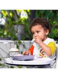 Vital Baby suction plate with integrated sauce pot in natural moss color (British brand)