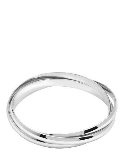 Jon Richard Interlocking Bangles Silver Fashion Jewellery