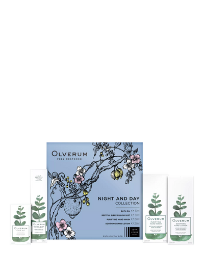 Night and Day Bodycare Gift Set with Bath Oil, Pillow Mist, Hand Wash, and Lotion