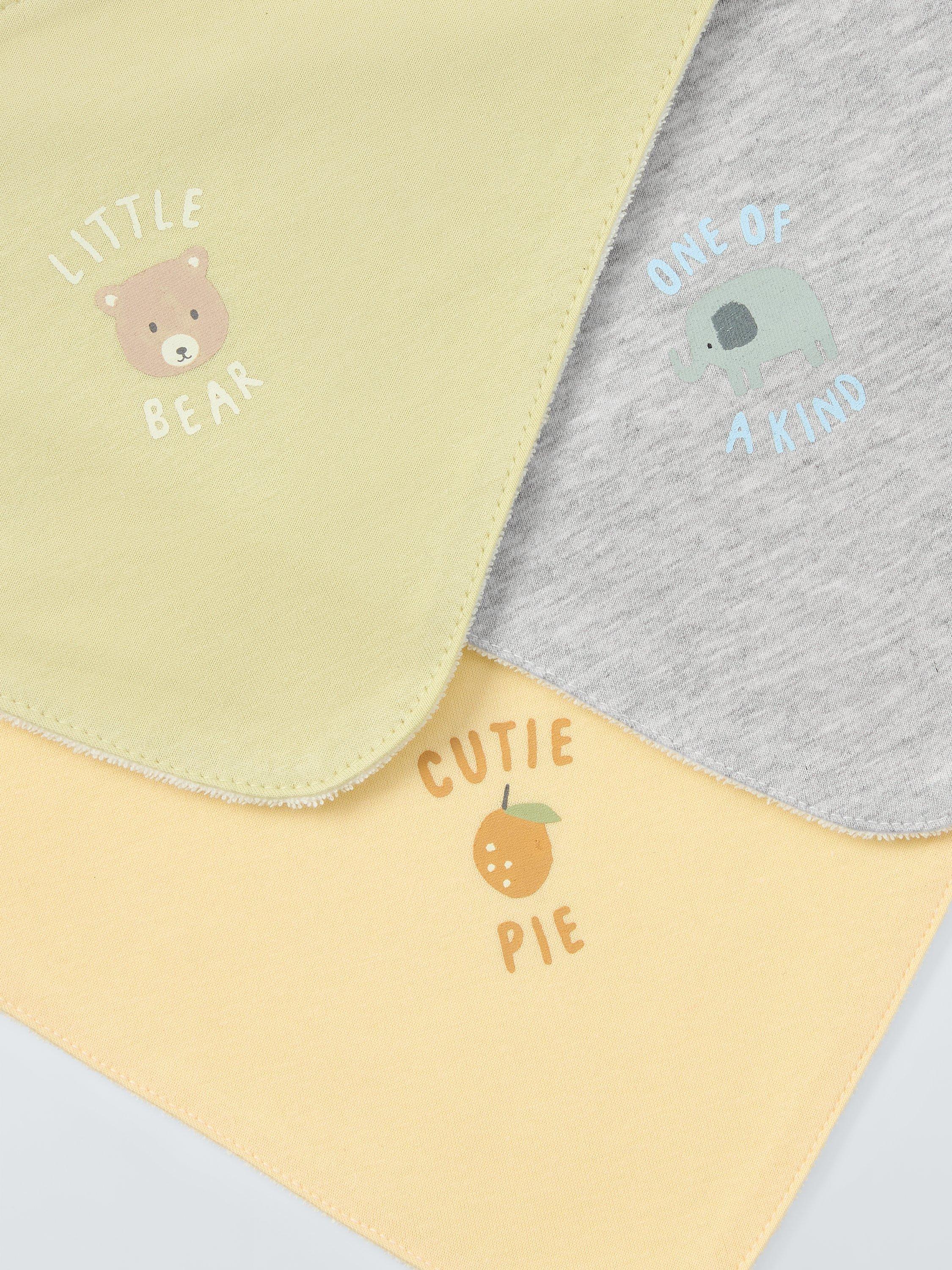 John Lewis Baby Slogan Dribble Bib Pack of 3, UK version
