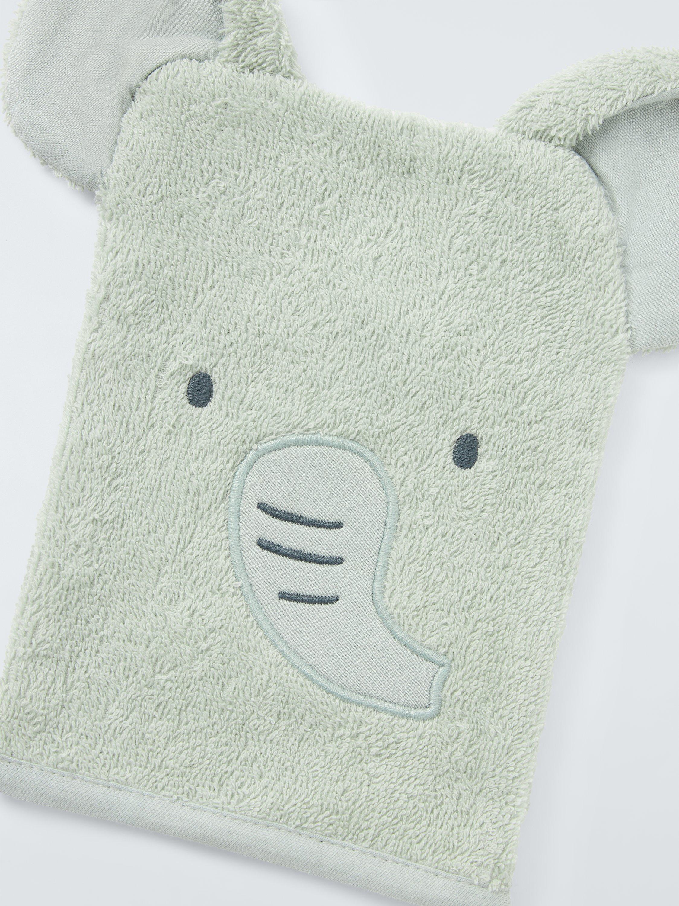 John Lewis Elephant Towelling Mitt Green 39g, UK version