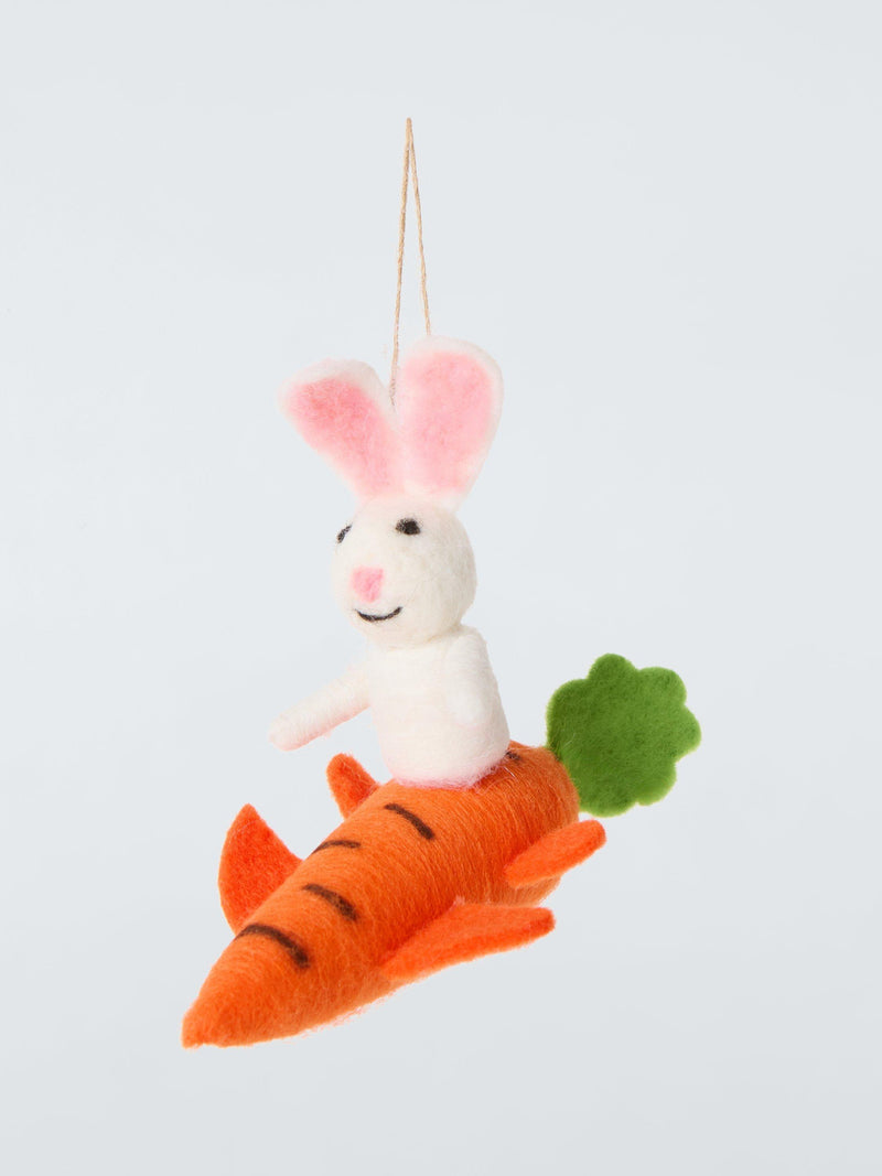 John Lewis Felt Bunny Carrot Plane Hanging Decoration imported from the UK