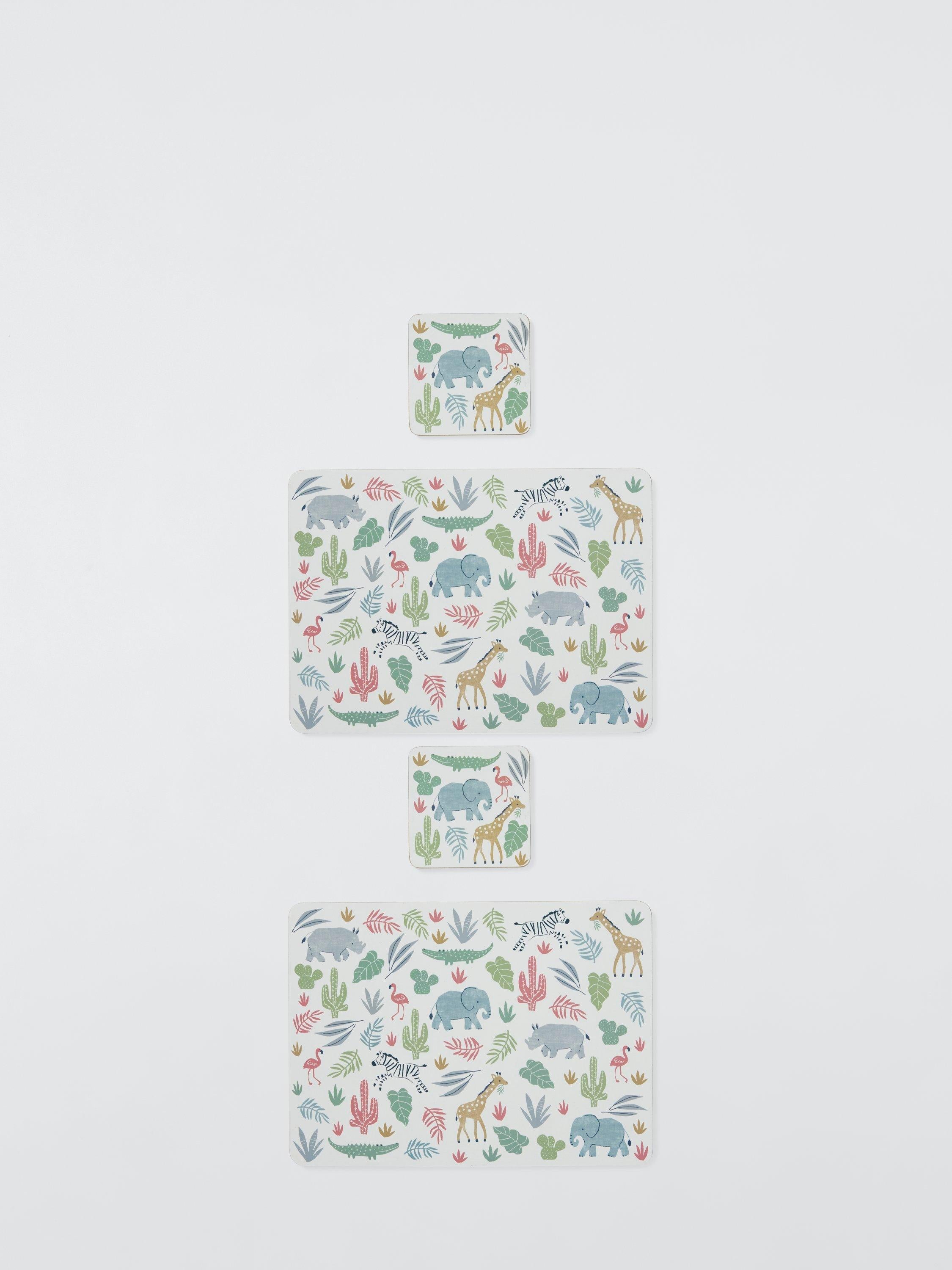 John Lewis kids' safari coaster and placemat set of 2, UK version