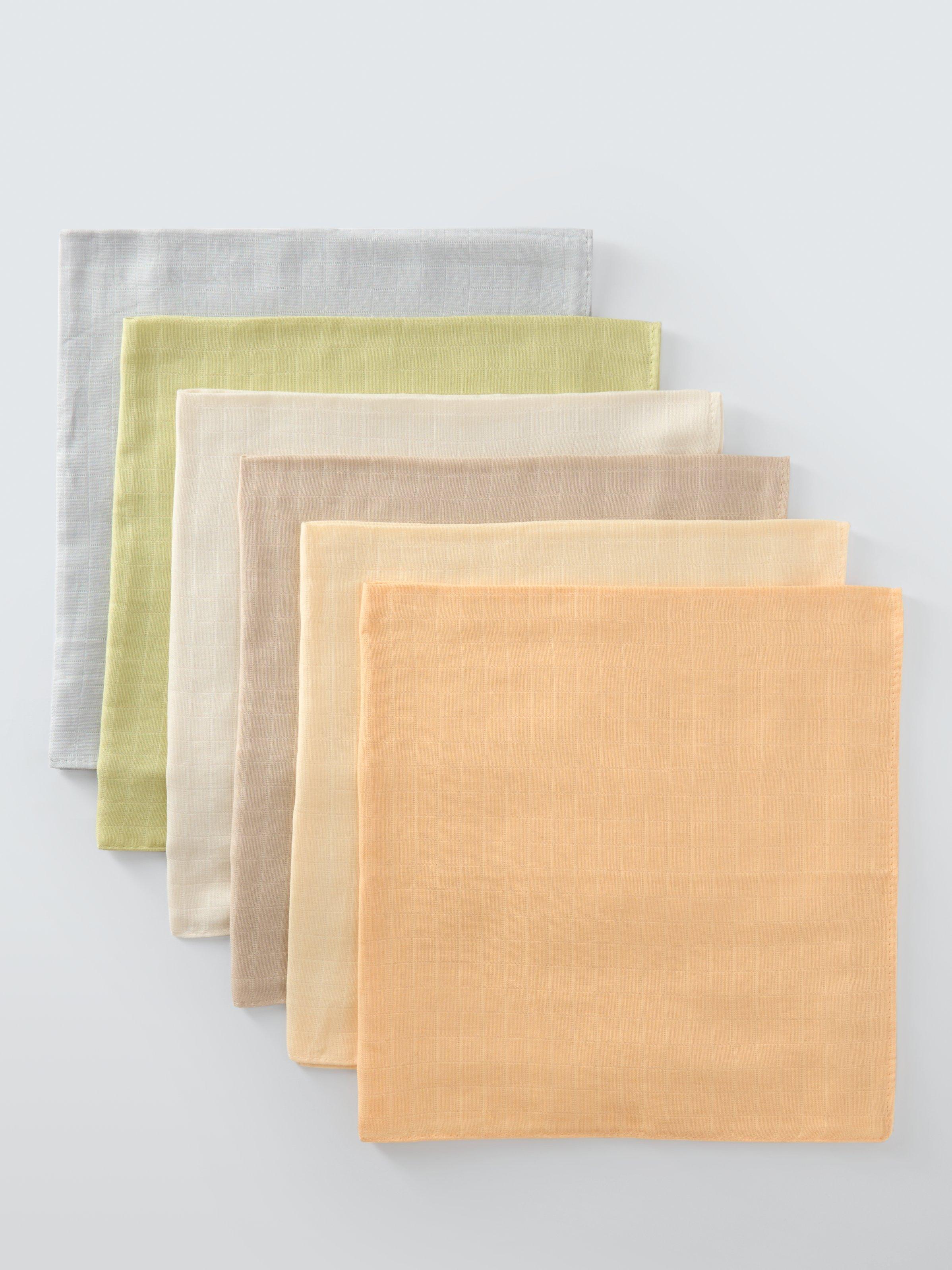 John Lewis baby colourblock muslin cloth pack of 6, 70x70cm, UK version