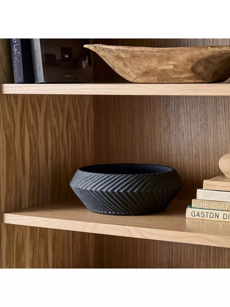 west elm Asher ceramic bowl black 30cm (British brand)