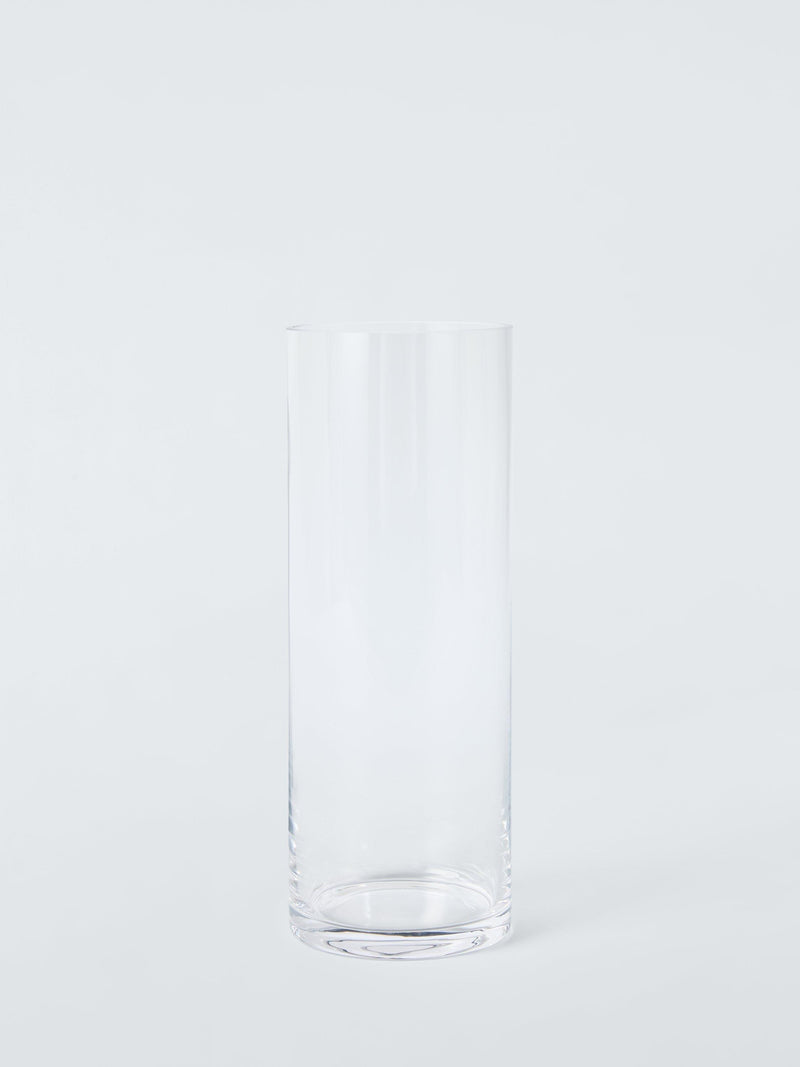 Cylinder Clear Glass Vase 27cm Height