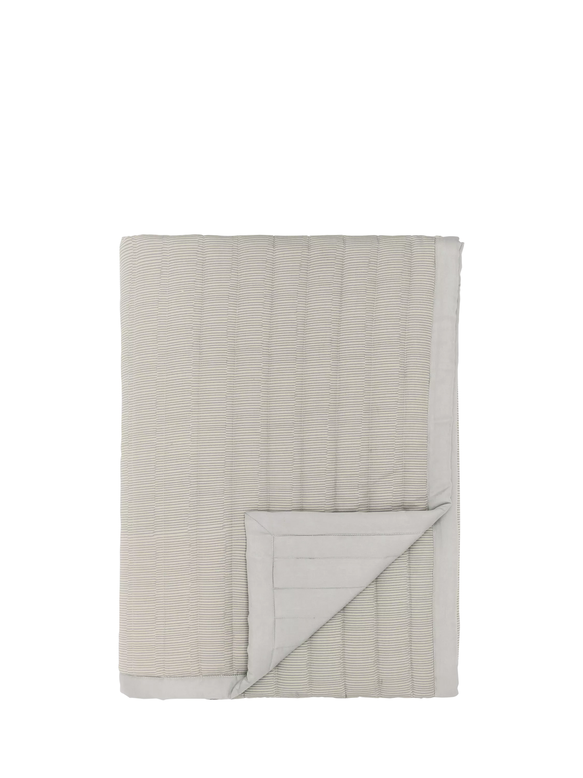 Bedeck of Belfast cotton quilted throw in light grey - British product