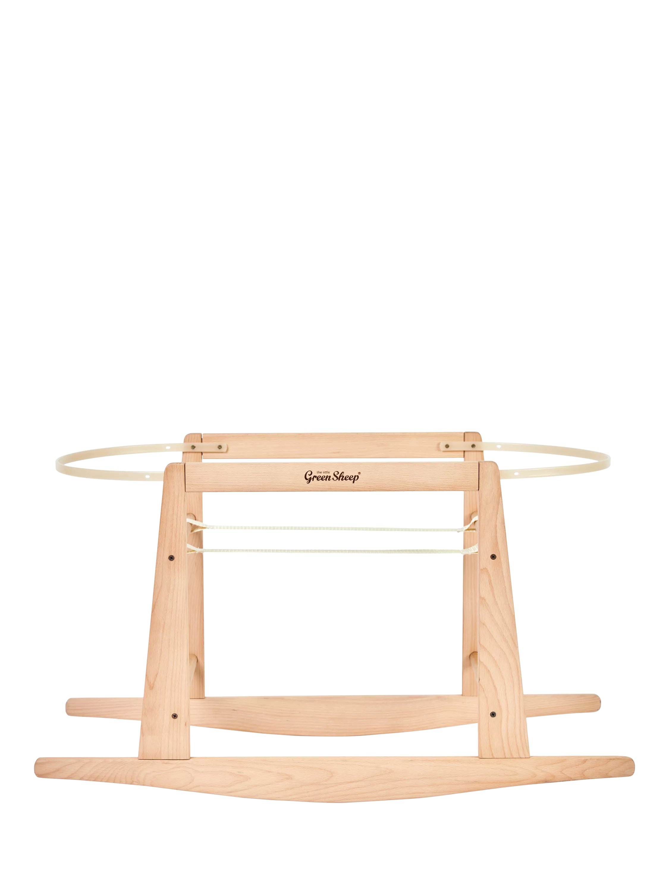 Little Green Sheep natural beechwood rocking Moses basket stand (British brand)