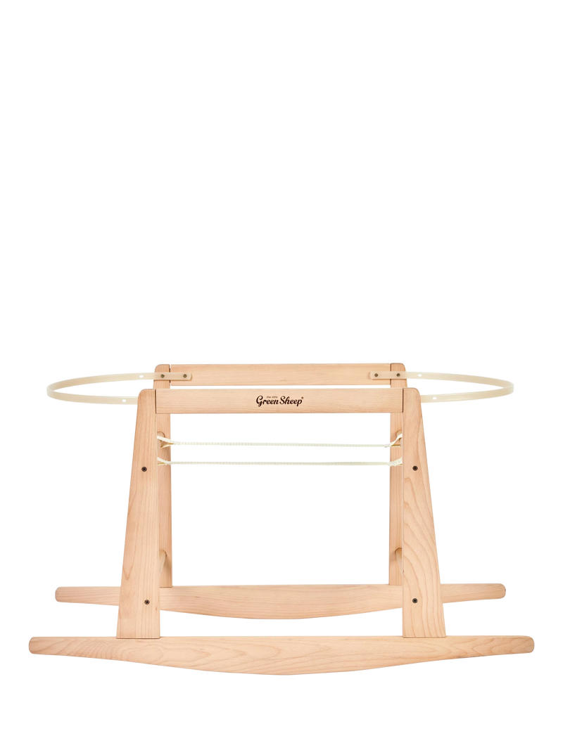 Little Green Sheep natural beechwood rocking Moses basket stand (British brand)