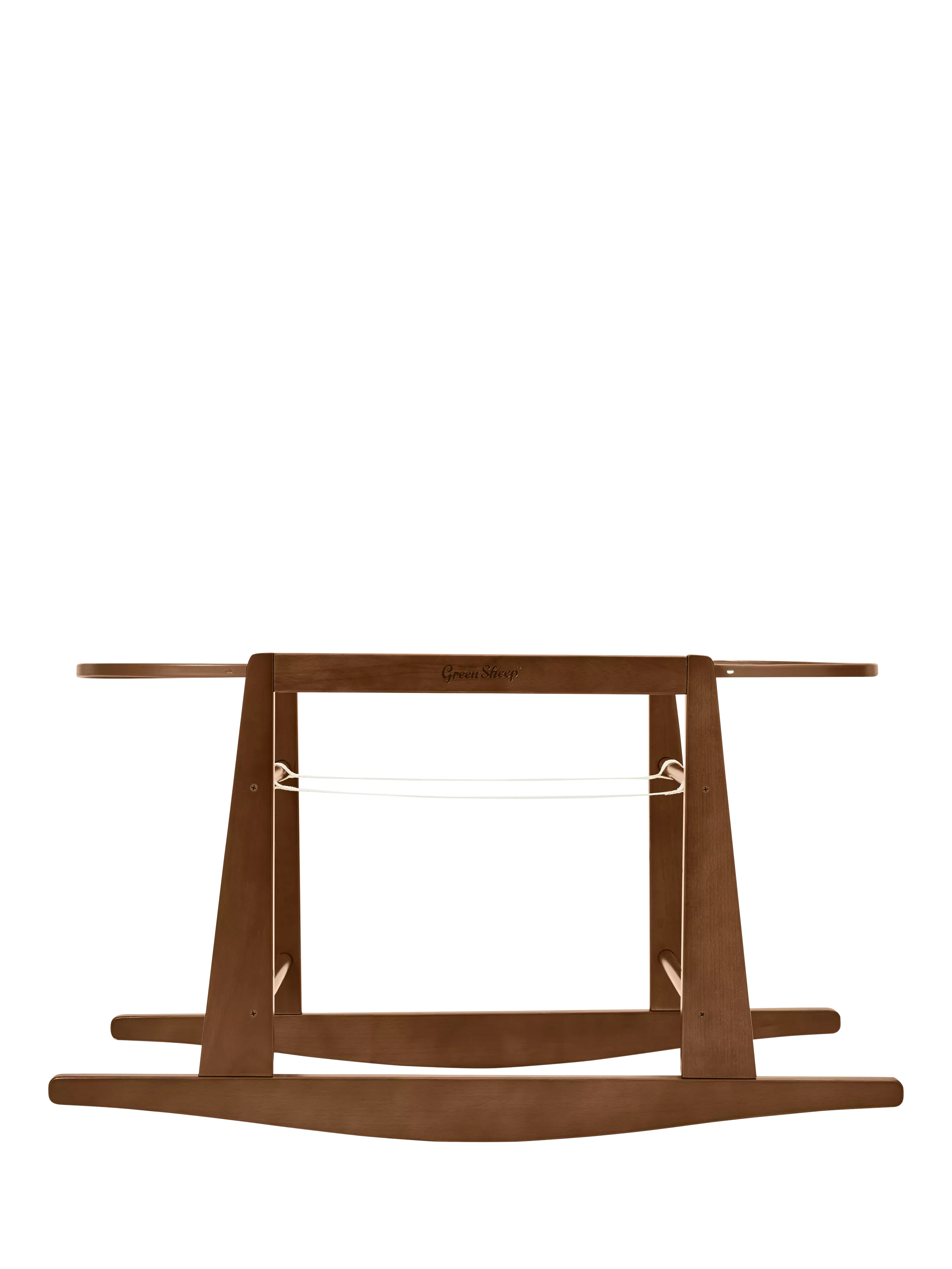 The Little Green Sheep Rocking Moses Basket Stand, Walnut - McGrocer