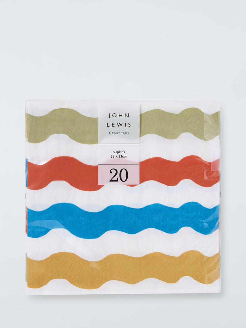 John Lewis paper napkins wiggle print pack of 20, UK version