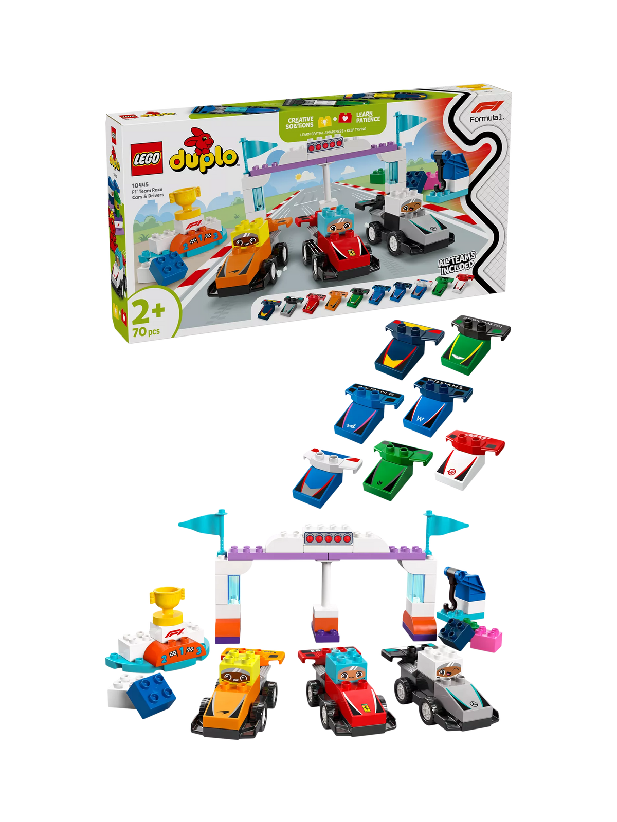 Lego DUPLO F1 Team Race Cars & Drivers toy set, UK version