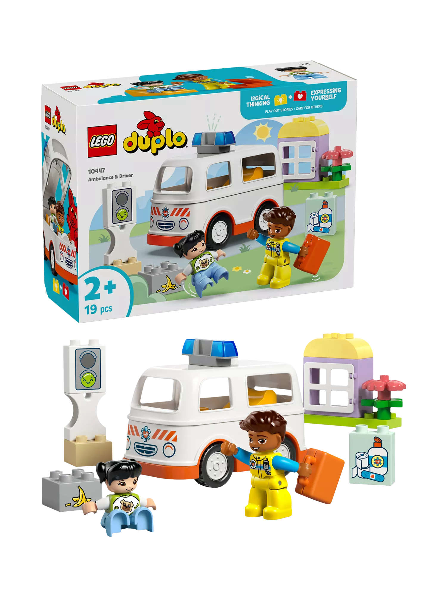 LEGO DUPLO Ambulance and Driver toddler learning toy, UK version