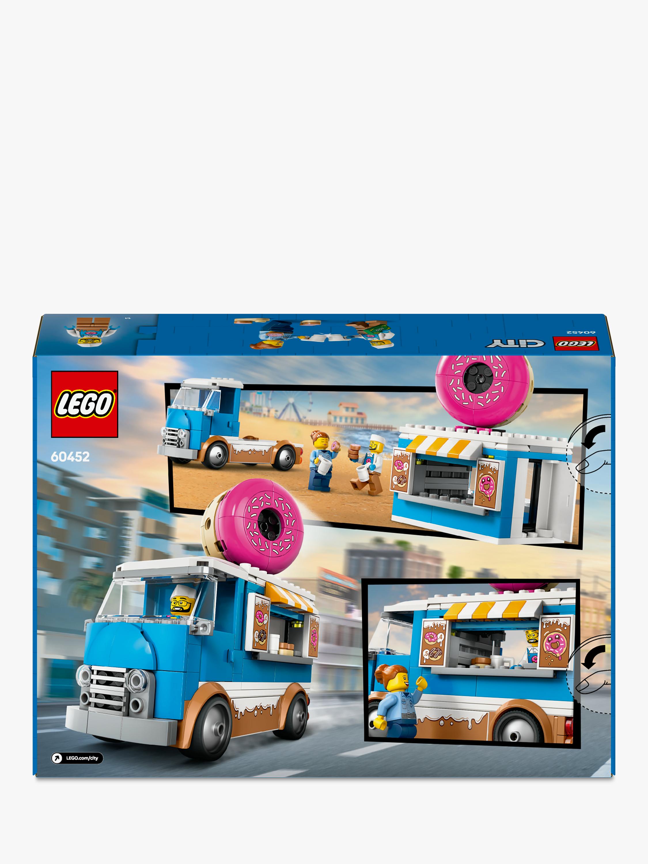 LEGO City Doughnut Truck Toy Set with 2 minifigures, UK version