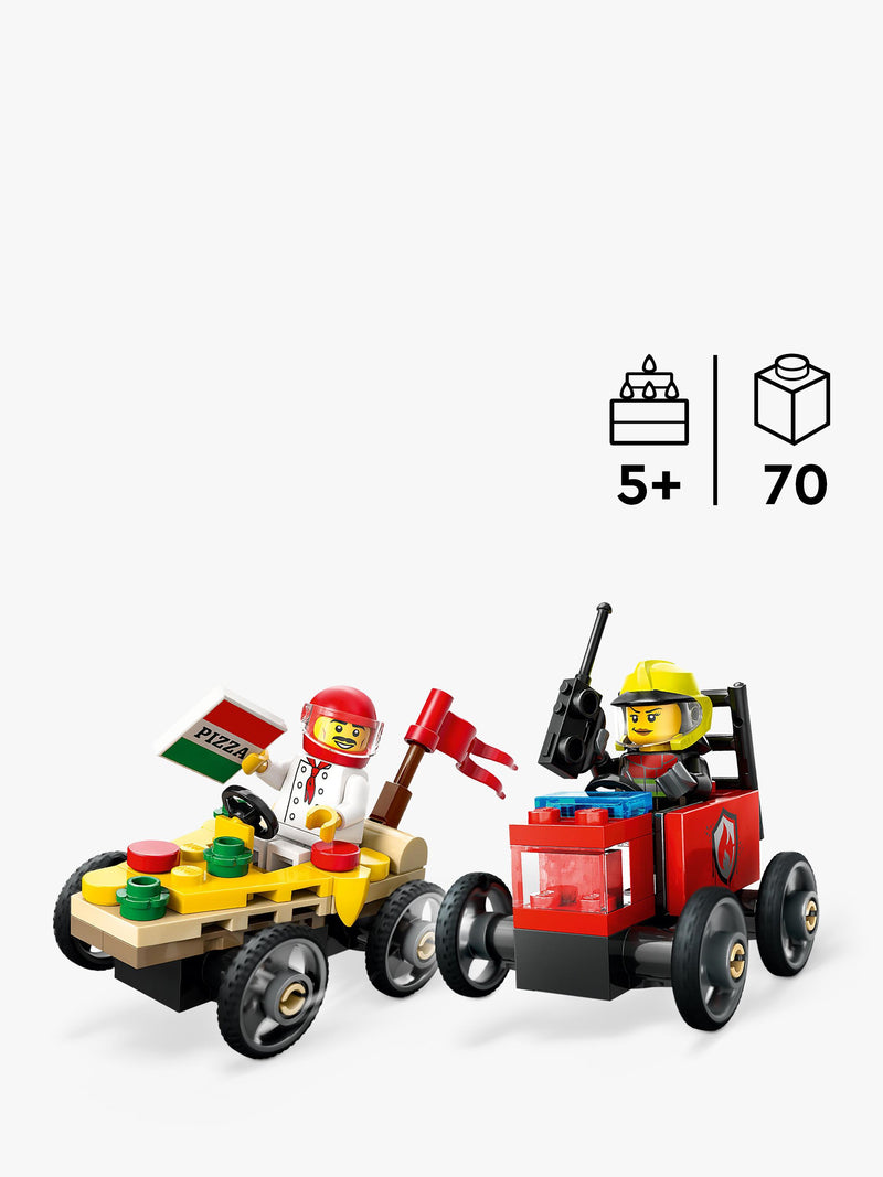 LEGO City Pizza vs Fire Truck Race Car Pack 60458, UK version