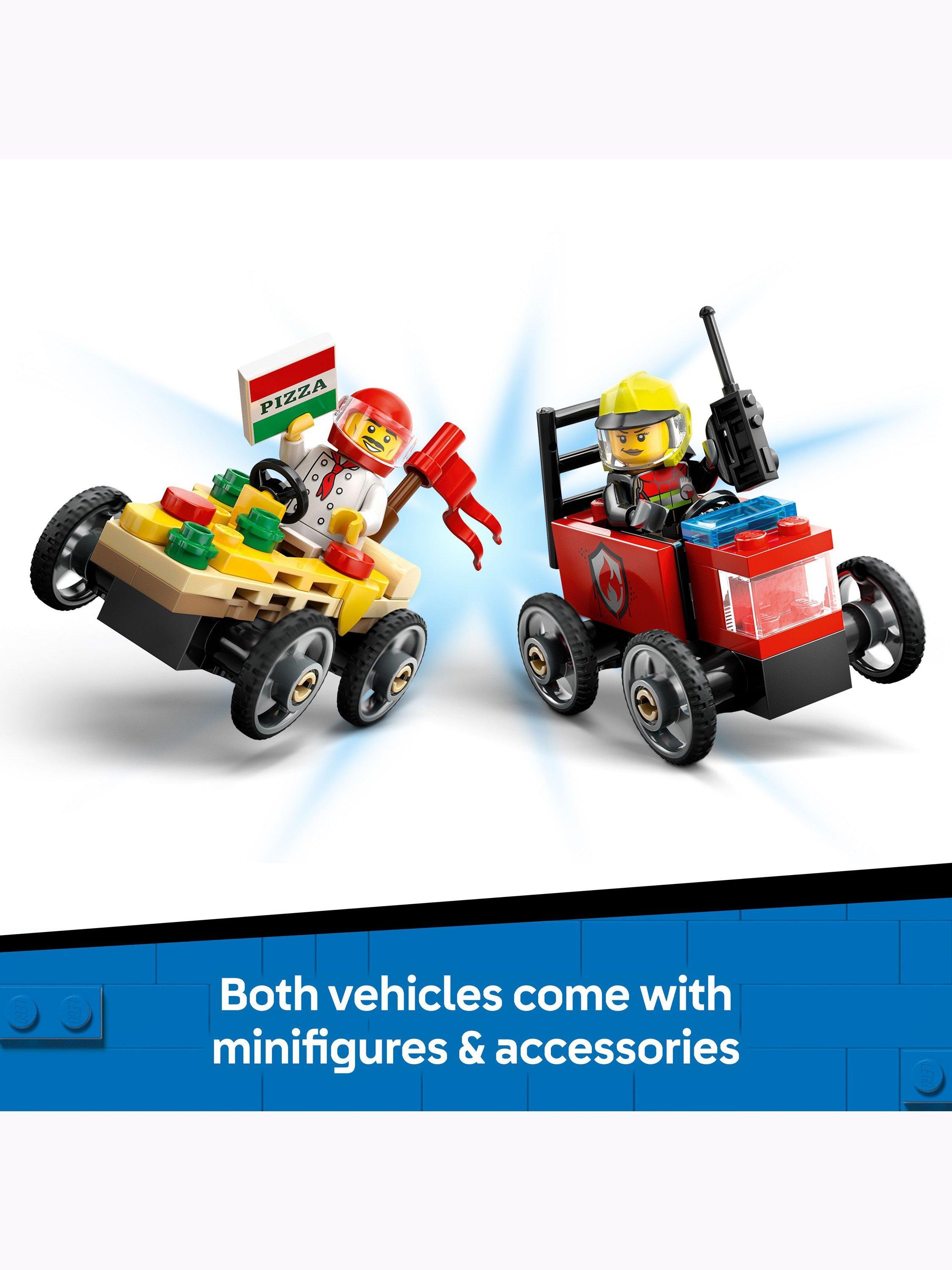 LEGO City Pizza vs Fire Truck Race Car Pack 60458, UK version