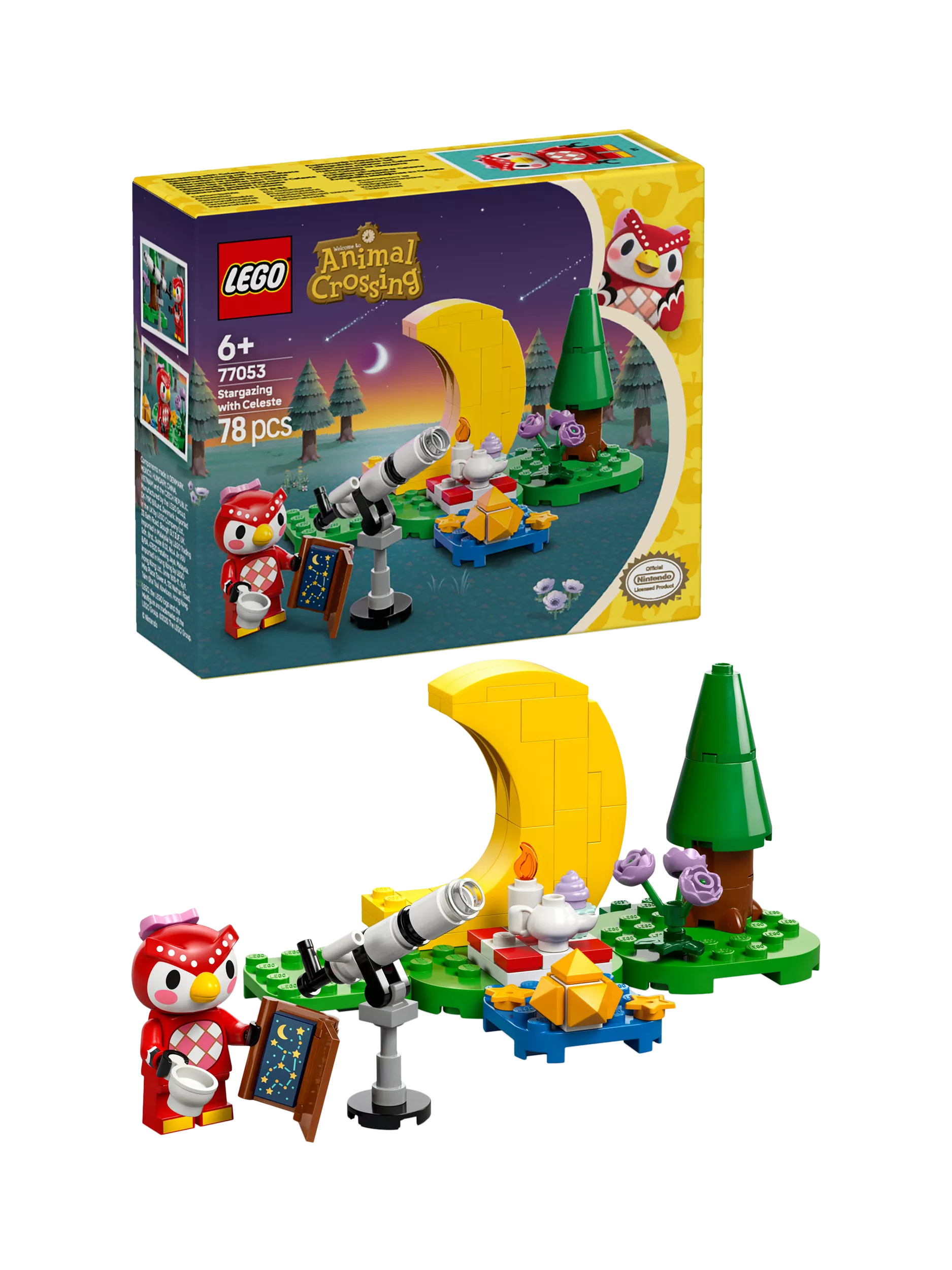 Animal Crossing stargazing building kit with Celeste minifigure, UK version