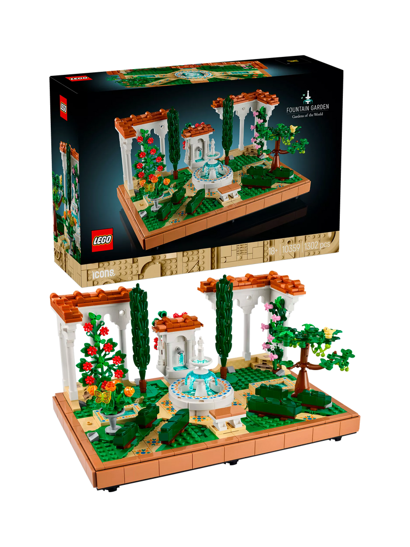Lego Icons Fountain Garden building set, UK version