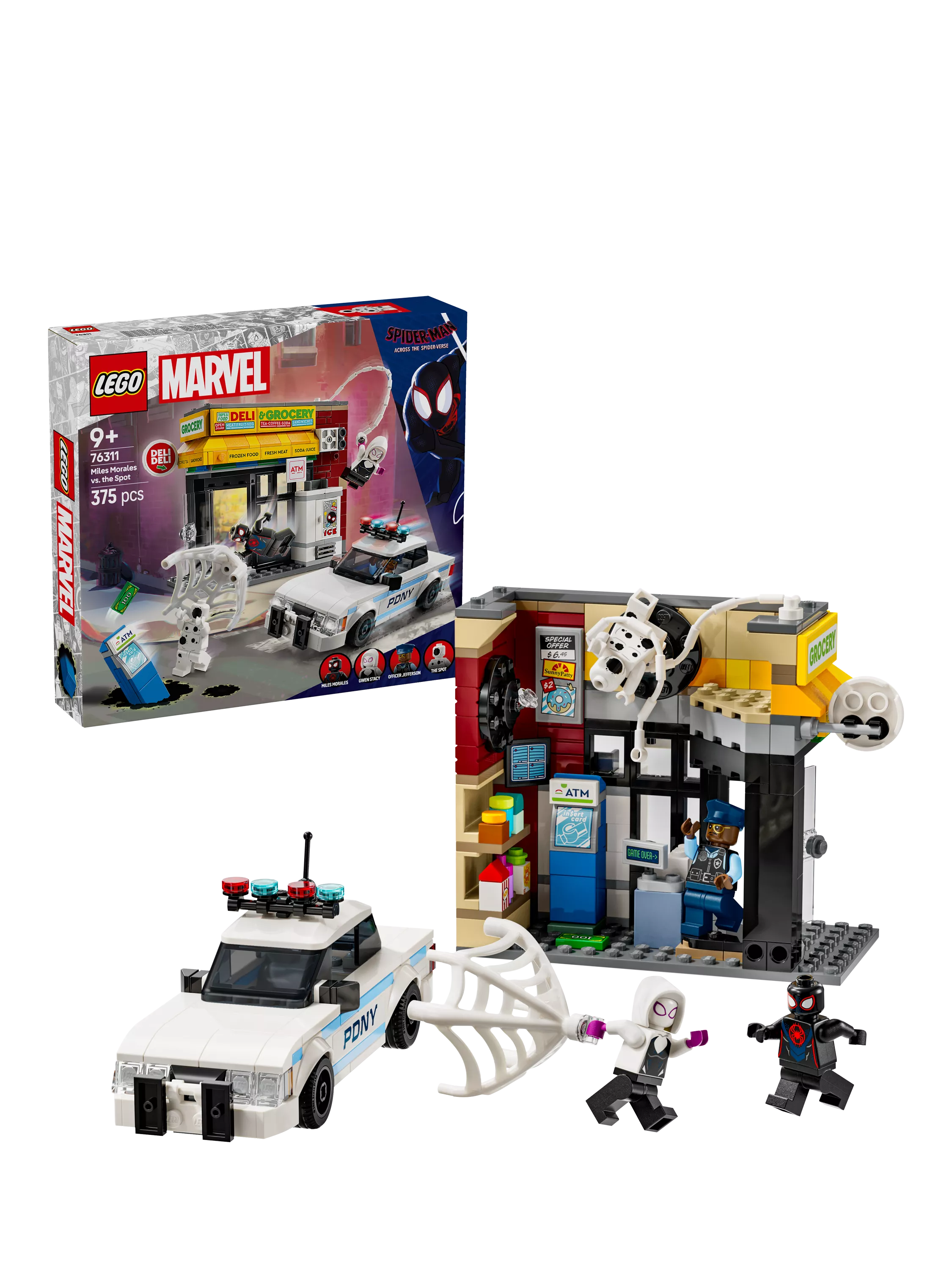 LEGO Marvel Spider-Verse Miles Morales vs The Spot building toy set, UK version