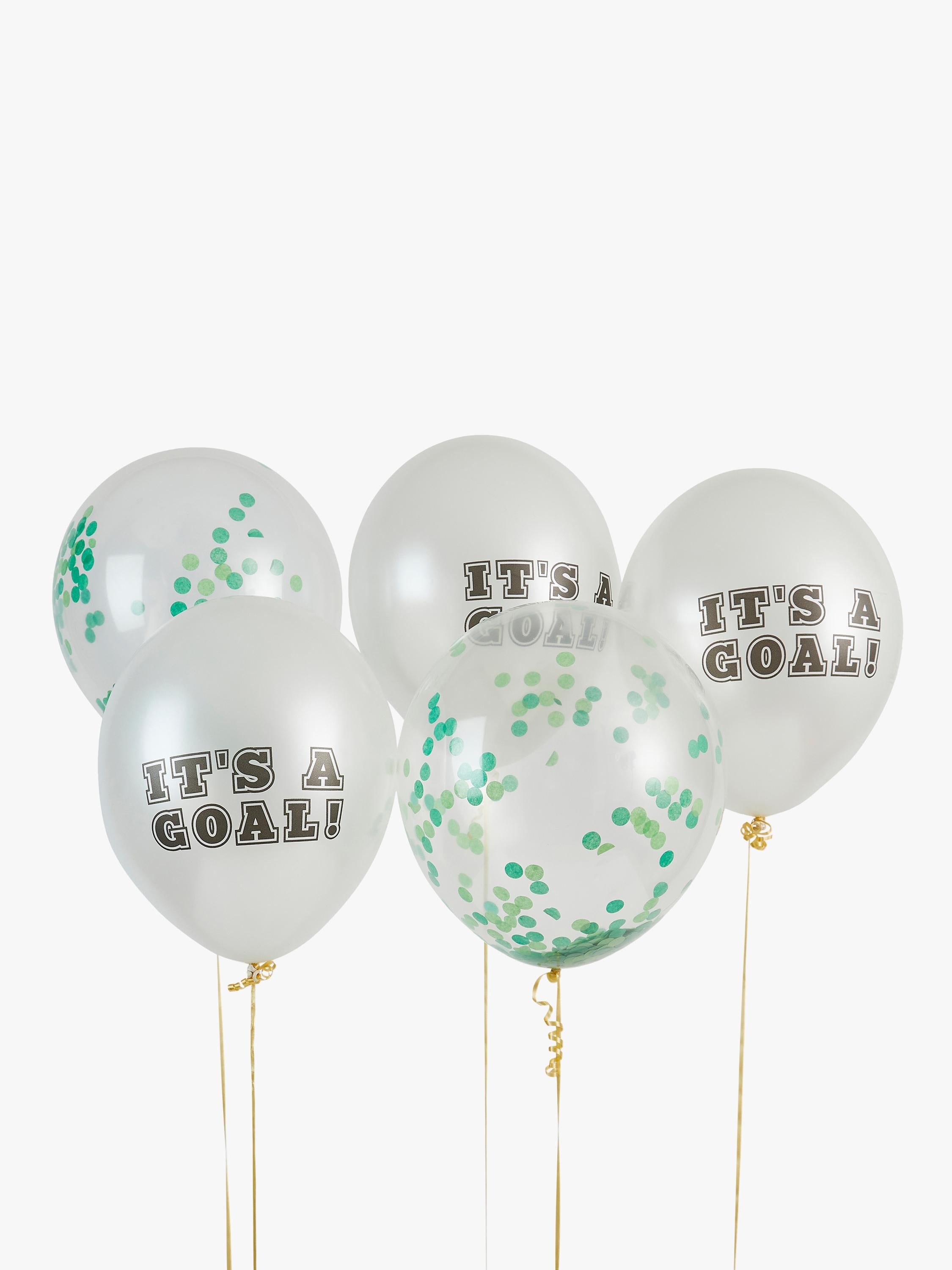 Confetti-Filled Latex Balloons Pack of 5, 12 Inches Inflated
