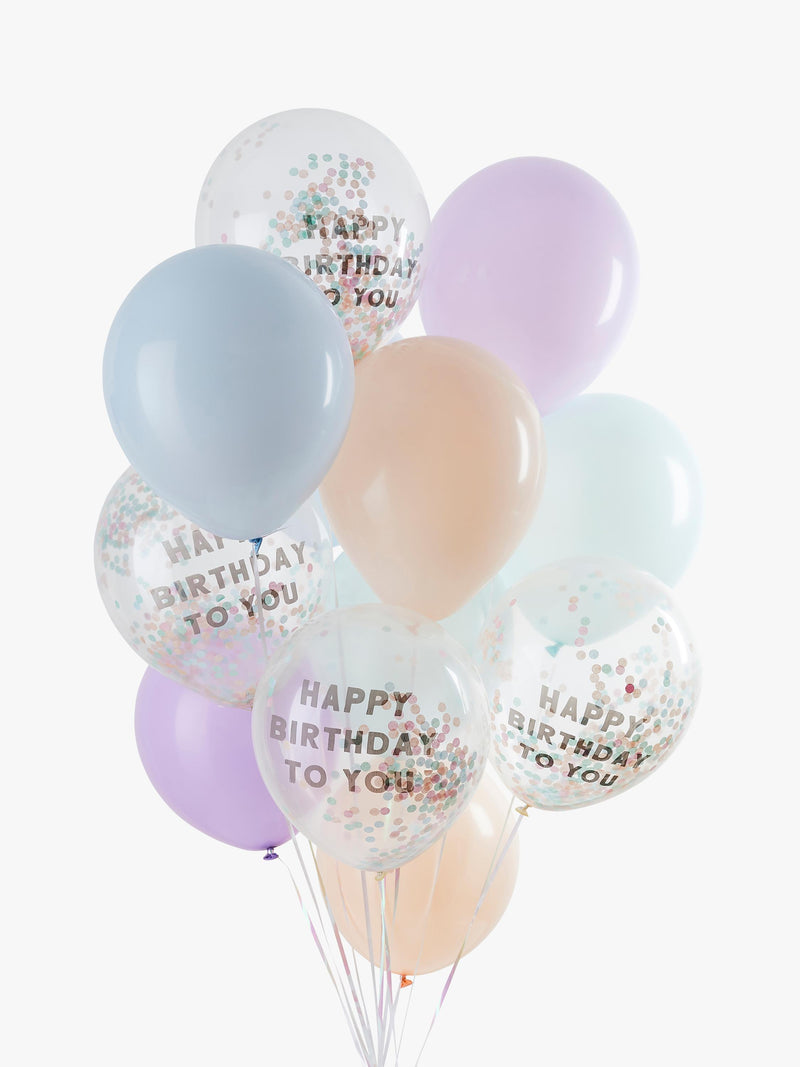 Pastel Latex Balloons Pack of 12, 12-Inch Inflated for Birthday Parties
