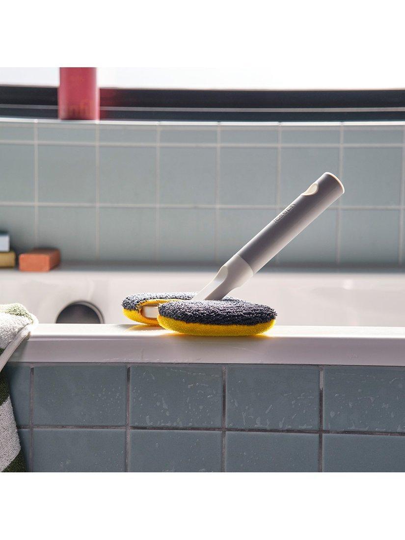 Joseph Joseph dual-sided surface scrubber in Light Stone, UK version