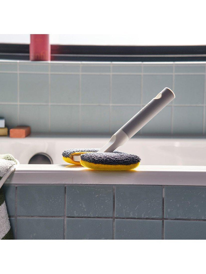 Joseph Joseph dual-sided surface scrubber in Light Stone, UK version