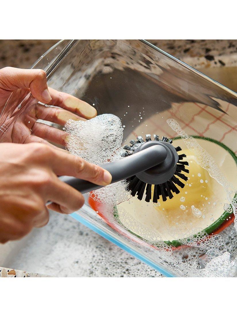 Joseph Joseph washing up brush with replacement head in graphite, UK version