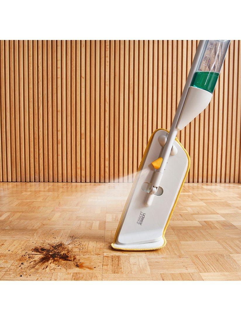Joseph Joseph spray mop with scrub pad in Light Stone, UK version