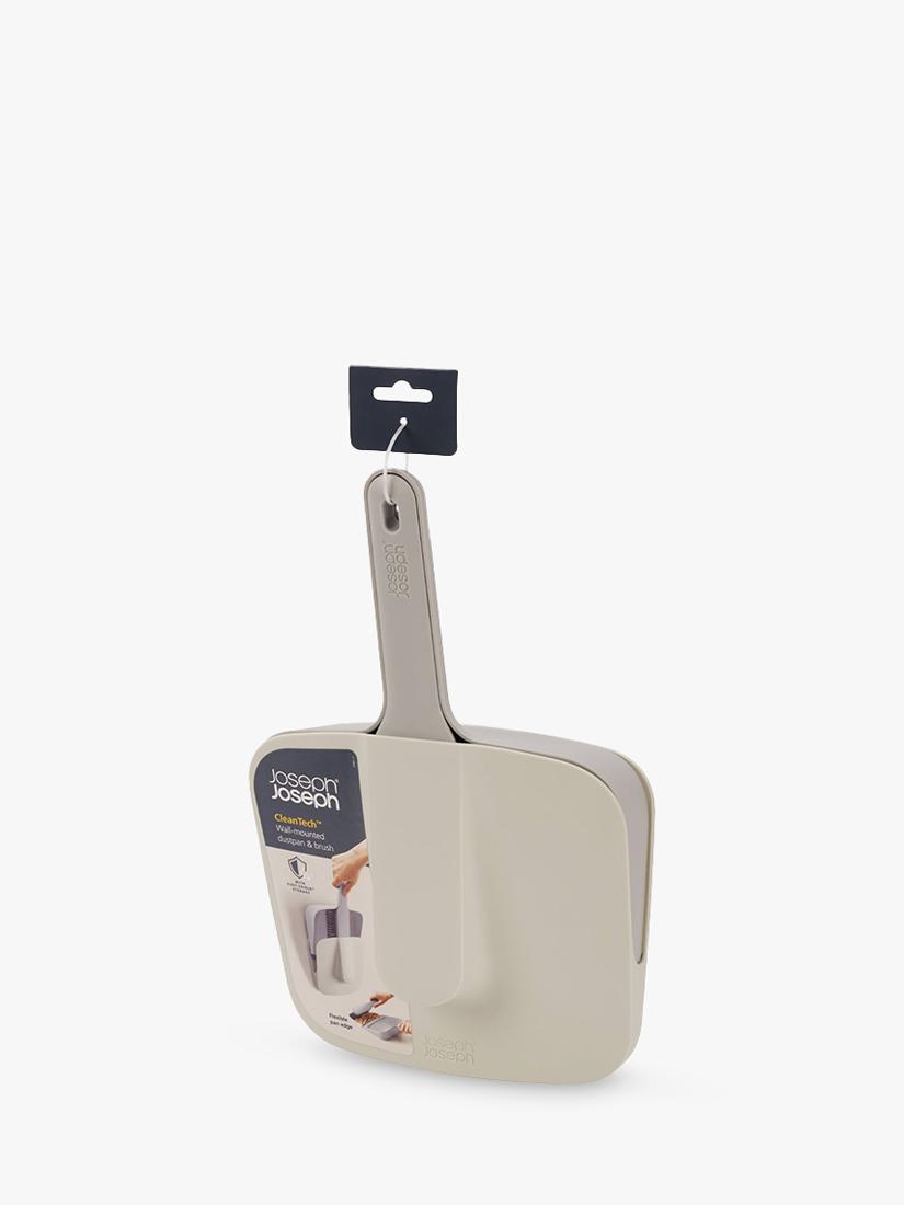 Joseph Joseph wall mounted dustpan and brush, stone, UK version