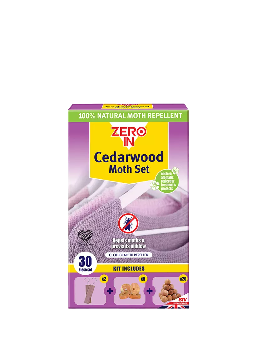 Zeroin cedarwood moth repellent set (British brand)