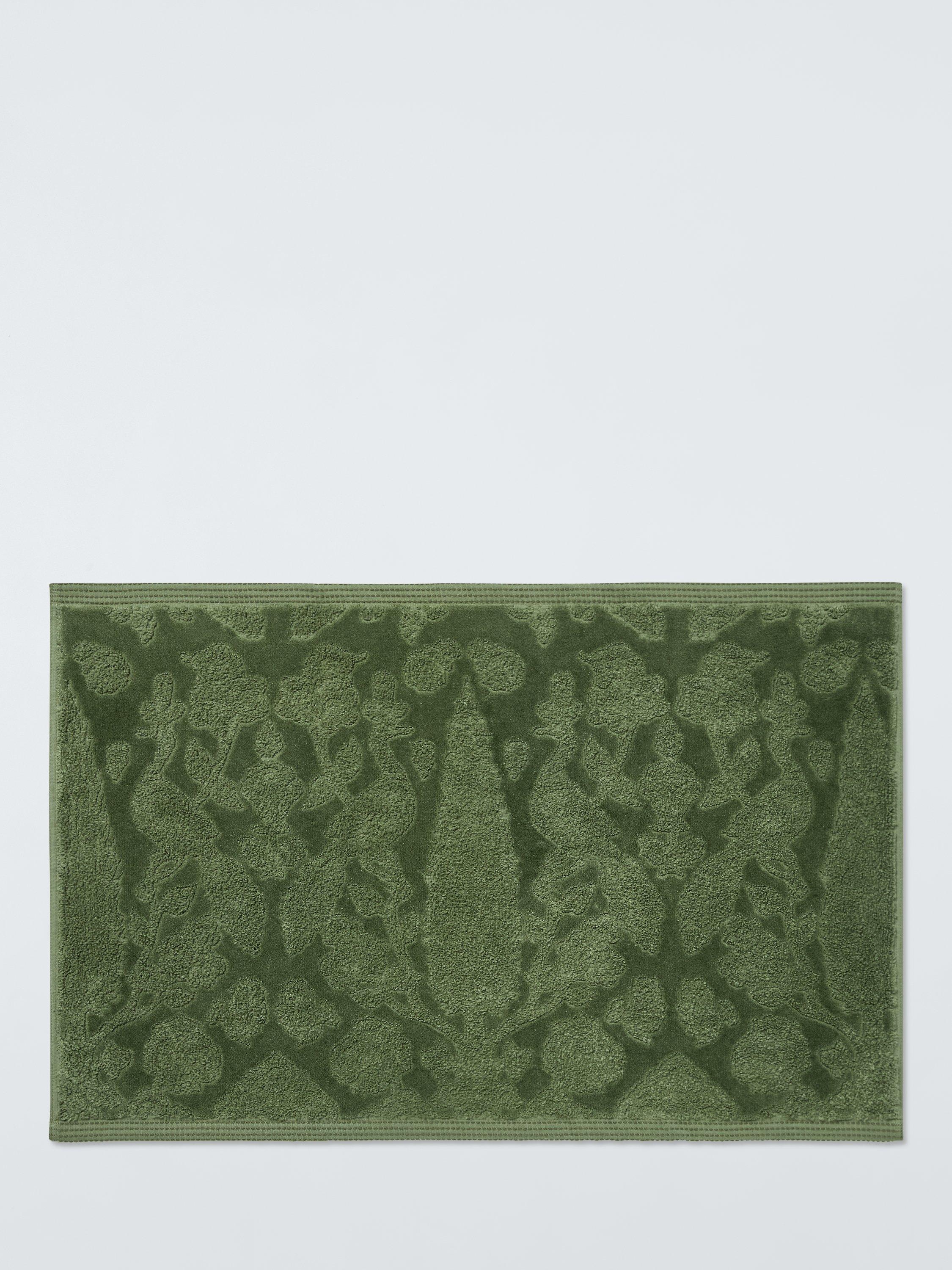 Indian Motif Floral Bath Mat with Two-Tone Design