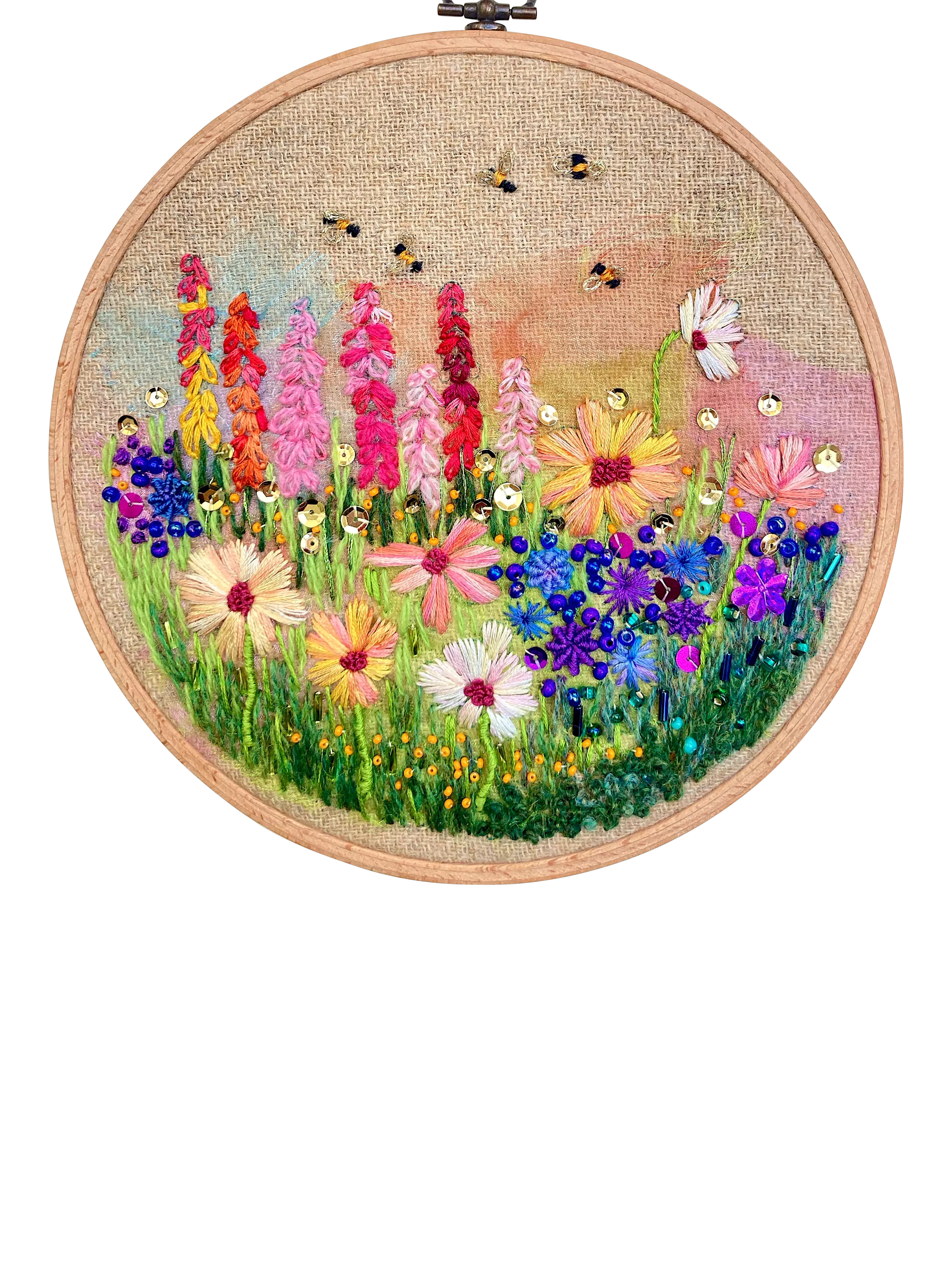 Rowandean Cosmos and Snapdragons Embroidery Kit, imported from the UK