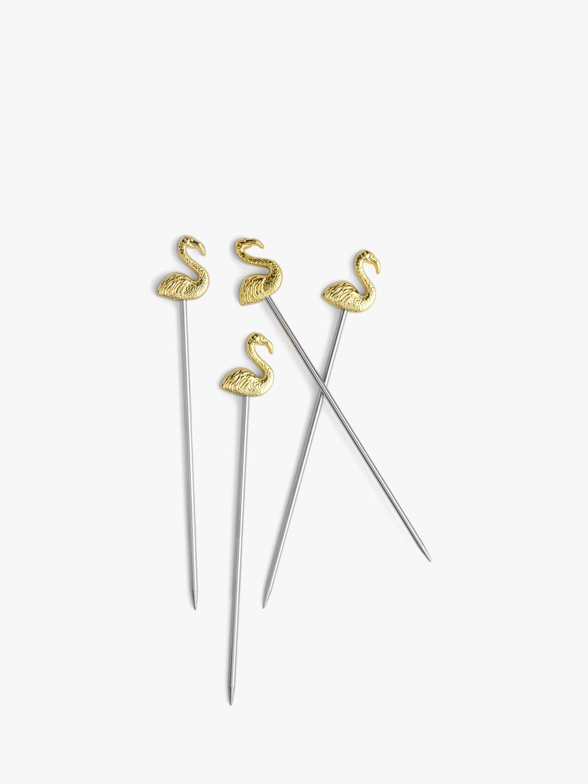 Flamingo Cocktail Picks Set of 4 in Gold