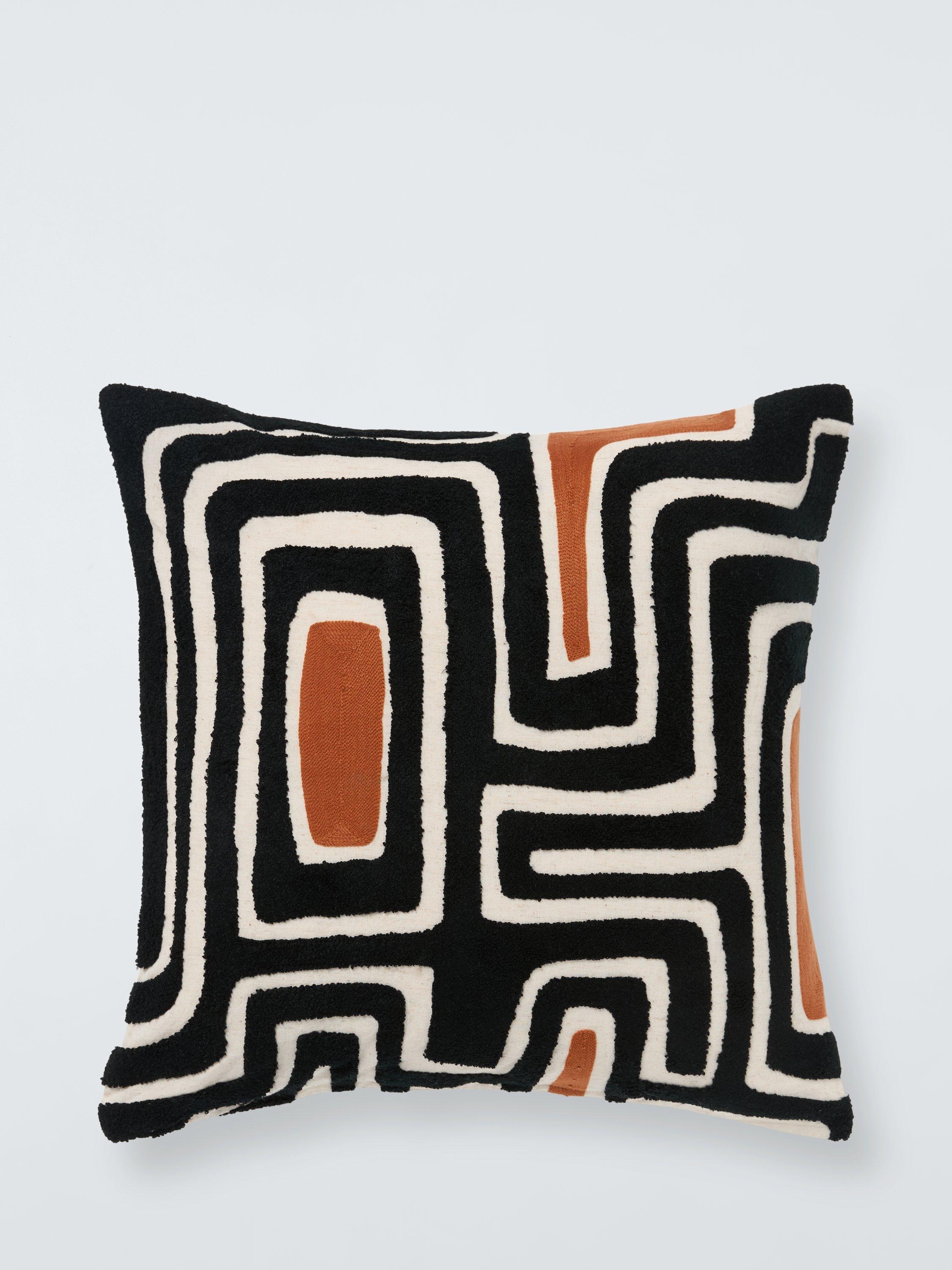 Geometric Two-Tone Textured Cushion