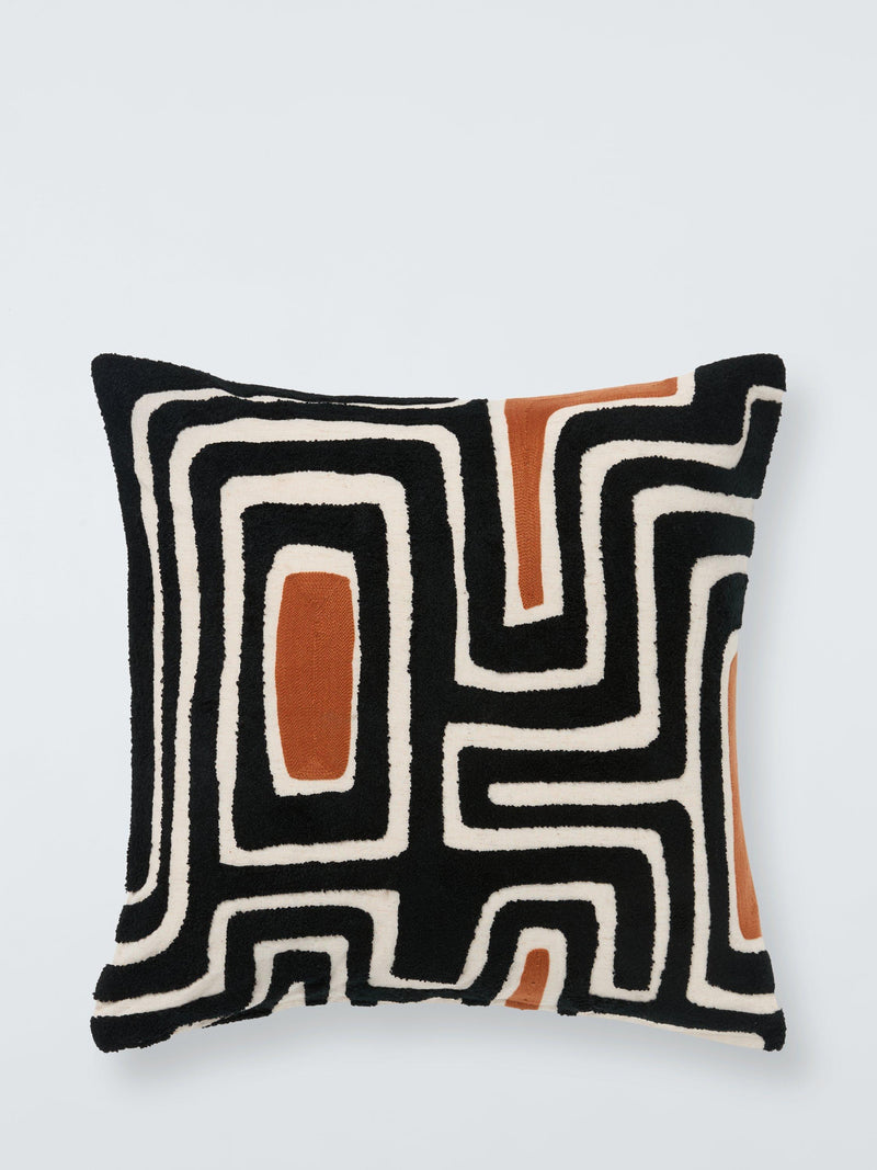 Geometric Two-Tone Textured Cushion