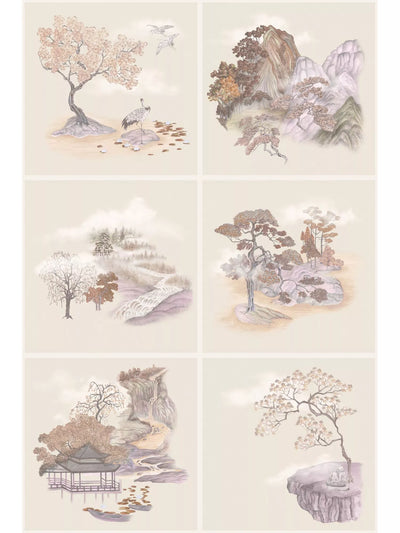 Tile Toile Wallpaper with Japanese Landscape Inspiration