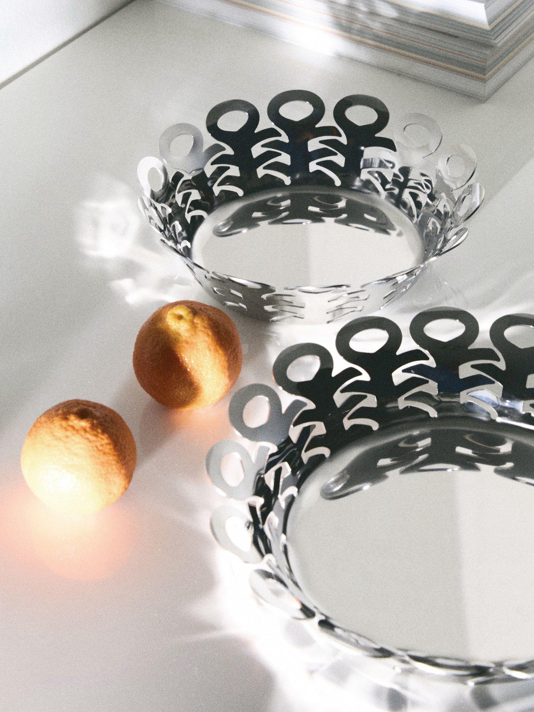 Alessi Vimini Large stainless steel storage basket - British product