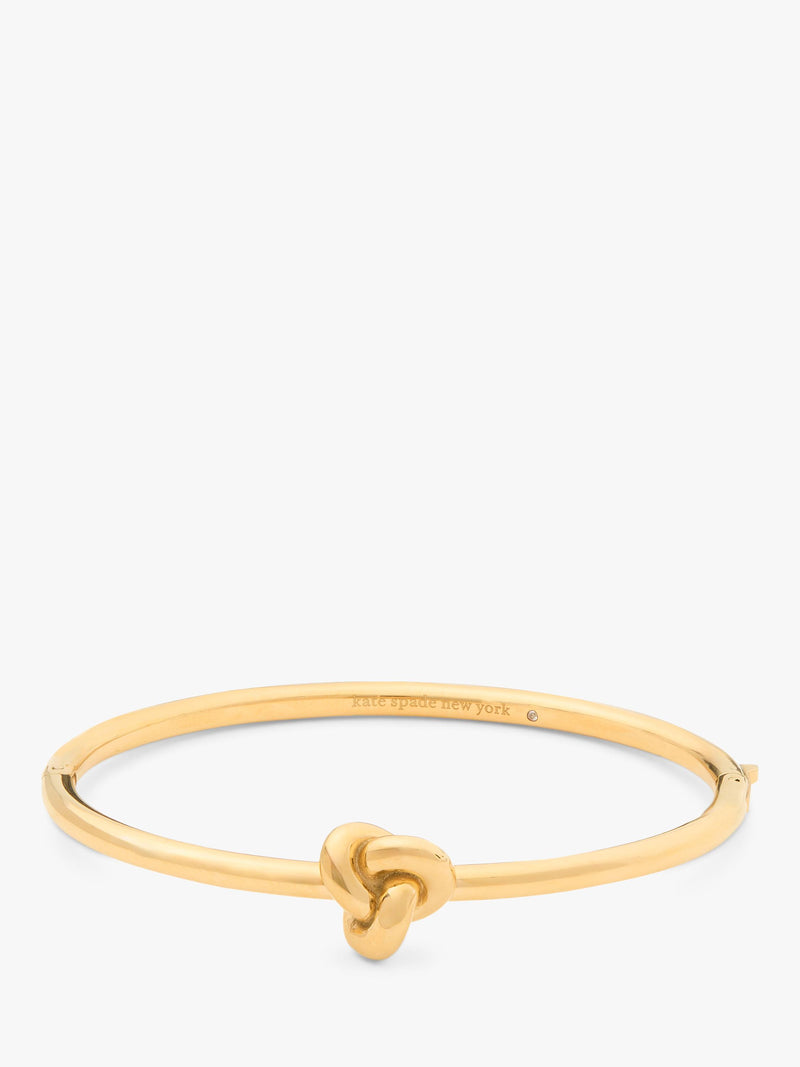 Polished Cubic Zirconia Knot Bangle with Hinge Closure