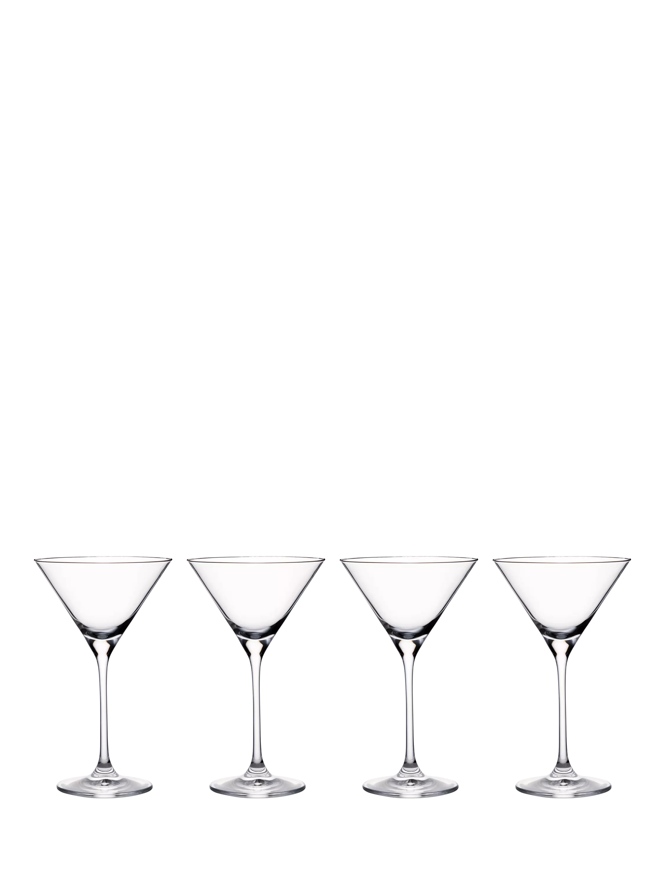 Set of four Waterford crystal martini glasses, 210ml capacity (British brand)