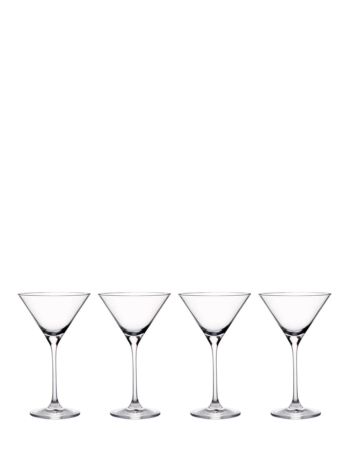 Set of four Waterford crystal martini glasses, 210ml capacity (British brand)